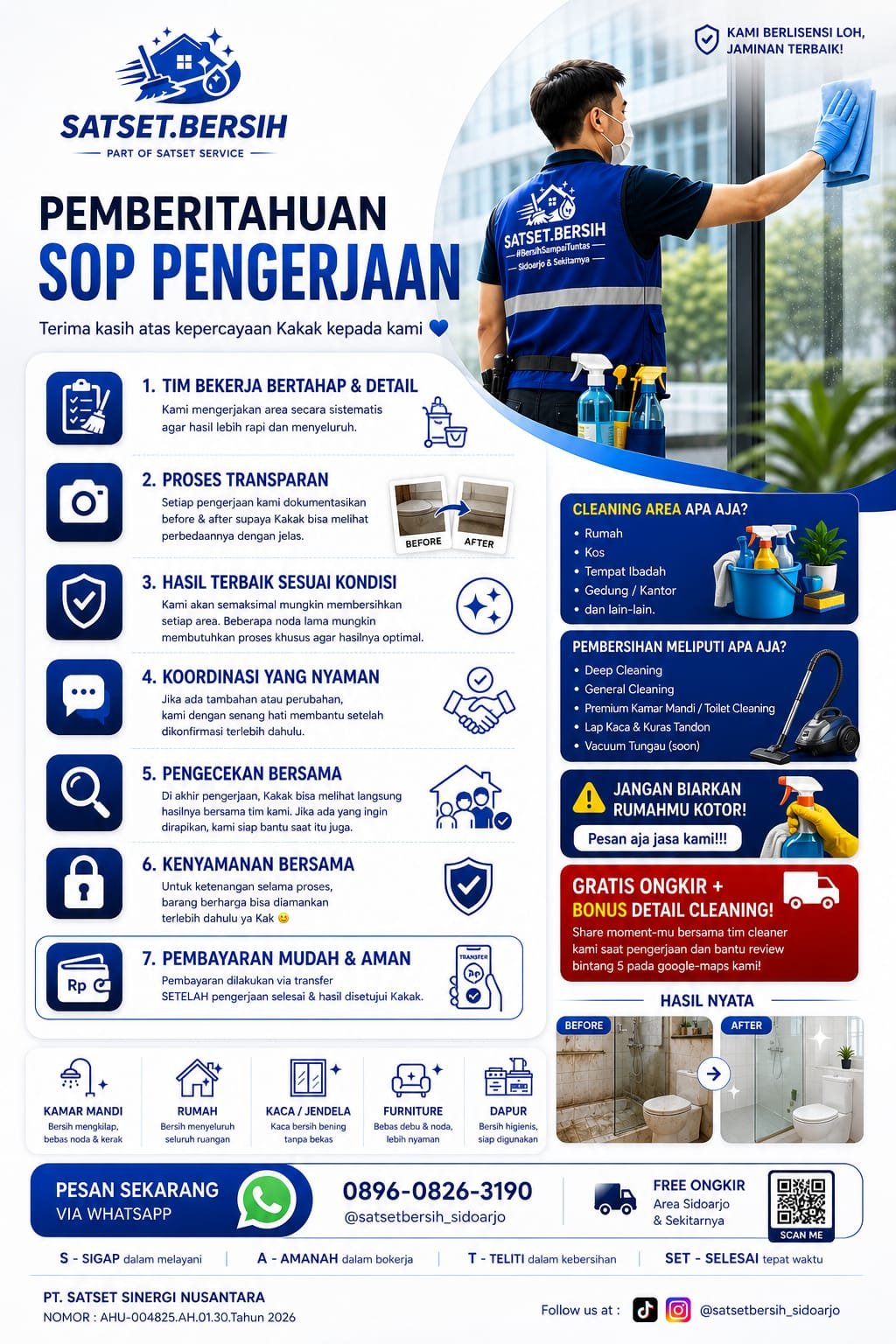 Pemberitahuan SOP Pengerjaan Satset Bersih
